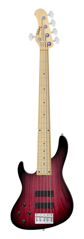 Ausverkauf Sadowsky MetroLine 24-Fret Modern Bass, Swamp Ash Body, Maple Fingerboard, 5-String, Lefthand - Burgundy Blackburst Transparent Satin