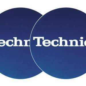 Günstig 2x Slipmats - Technics blau - Logo weiß