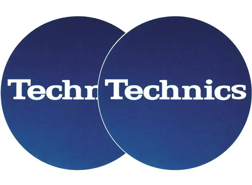 Günstig 2x Slipmats - Technics blau - Logo weiß