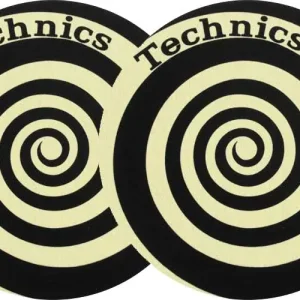 Bestseller 2x Slipmats - Technics Spiral Reflex - gelb