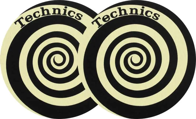 Bestseller 2x Slipmats - Technics Spiral Reflex - gelb