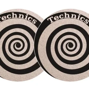 2x Slipmats - Technics Spiral - silber Preis Gesenkt