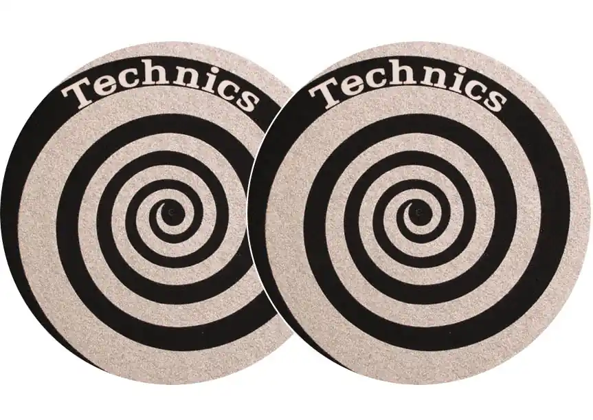 2x Slipmats - Technics Spiral - silber Preis Gesenkt