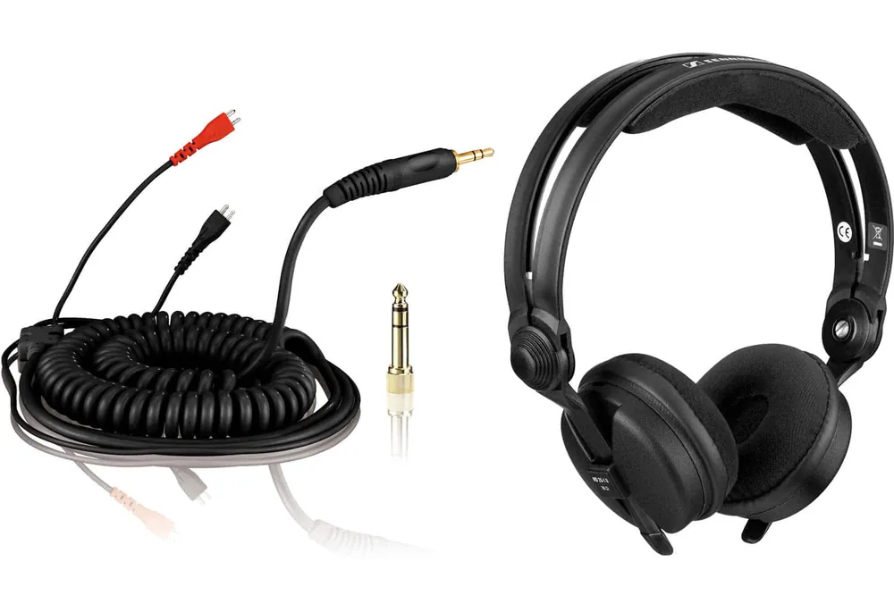 Bundle: HD 25 Kabel DeLuxe 3,5 m + Polsterset Velour - Schwarz Finale Aktion