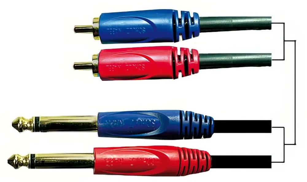 Solange Der Vorrat Reicht Schulzkabel GRCA 17 - 2x RCA - 6.3mm Mono Klinke - 6m