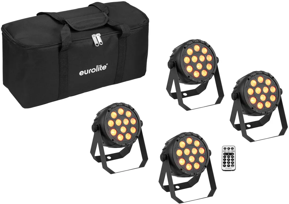 Eurolite Set 4x LED PARty Spot Silent RGB/WW + Softbag Zertifiziert