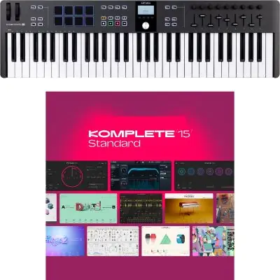 SET Arturia KeyLab Essential 61 MK3 Black + KOMPLETE 15 Lizenz Code Finale Aktion