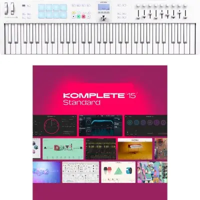 SET Arturia KeyLab Essential 61 MK3 Ltd. Alpine White + KOMPLETE 15 Lizenz Code Markenprodukt