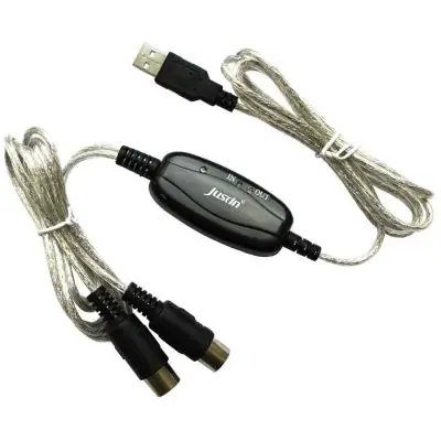 JustIn MIDI USB Interface MP-02 1x MIDI IN 1x MIDI OUT Kostenloser Rückversand